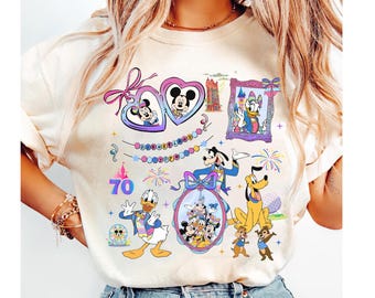 Mickey und Friends Leopard Coquette Bögen Disneyland 70-jähriges Jubiläum Shirt, Mickey und Friends Disneyland Magic Castle 70-jähriges Jubiläum T-Shirt