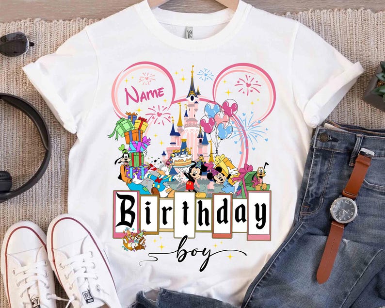 Personalized Mickey and Friends Castle Disney Birthday Shirt, Disney Castle Birthday Squad, Disneyland Family Shirt, Disney Birthday Gifts image 4