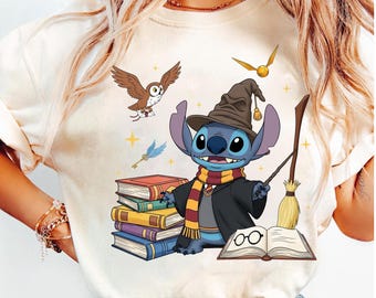 Disney Halloween Stitch Wizard Witch Shirt, Stitch Costume Shirt, Lilo and Stitch Halloween Shirt Disneyland Halloween Spooky Season Shirt