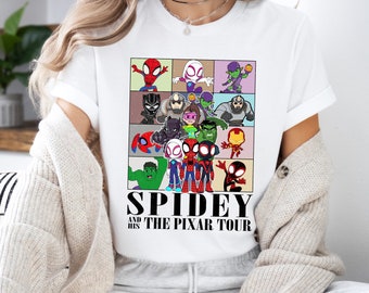 Marvel Spidey and His Amazing Friends T-Shirt, Spidey and His Pixar Tour Marvel Comics Gift Tee, Marvel Disneyland Matching Family Shirts