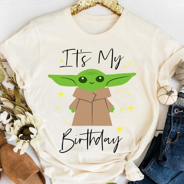 Star Wars The Mandalorian The Child It’s My Birthday T-Shirt, Disneyland Family Vacation Shirt, Magic Kingdom Shirt, Matching Birthday Gifts