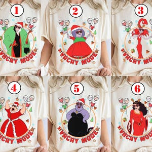 Disney Schurken Weihnachten Vacay Mode T-Shirt, Maleficent Cruella Ursula Weihnachtsshirt, Disney Schurken Gruppe Passendes Weihnachtsshirt