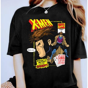 Maglietta a fumetti Marvel X-Men Cajun Gambit Remy LeBeau Mon Ami, maglietta regalo Marvel Comics, maglietta fan MCU, magliette coordinate per la famiglia Marvel Disneyland