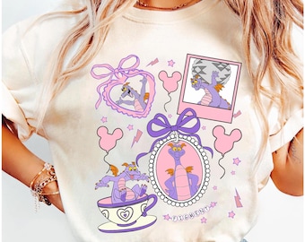 Disney Coquette Bows Figment Shirt, Retro Figment Walt Disney Epcot Center Shirt, One Little Spark Shirt, Disneyland Trip Matching Shirt