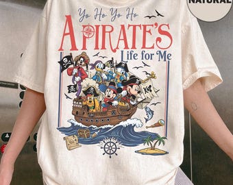 2-sided Mickey and Friends Disney Pirates Shirt, Yo Ho Yo Ho A Pirate's Life for Me, Pirates of the Caribbean Tee, Disney Cruise Family Trip