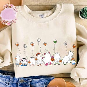 Camiseta Disney Pixar Toy Story Friends Group Boo Ghost Mickey Balloon, Camiseta Magic Kingdom, Camiseta Disneyland Halloween Family Vacation imagem 1