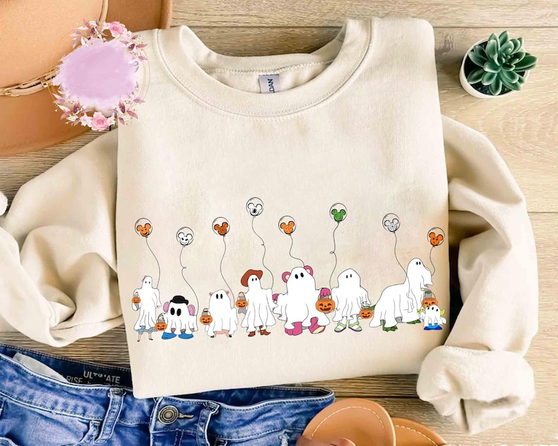 Camiseta Disney Pixar Toy Story Friends Group Boo Ghost Mickey Balloon, Camiseta Magic Kingdom, Camiseta Disneyland Halloween Family Vacation imagem 1