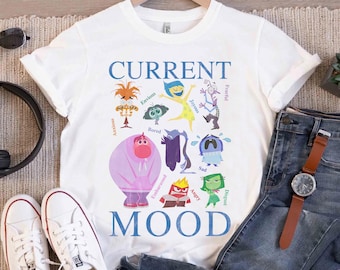Disney Pixar Inside Out 2 Current Mood Many Emotions Vintage T-Shirt, Today I Feel Shirt, Disneyland Family Vacation Family Matching Shirt