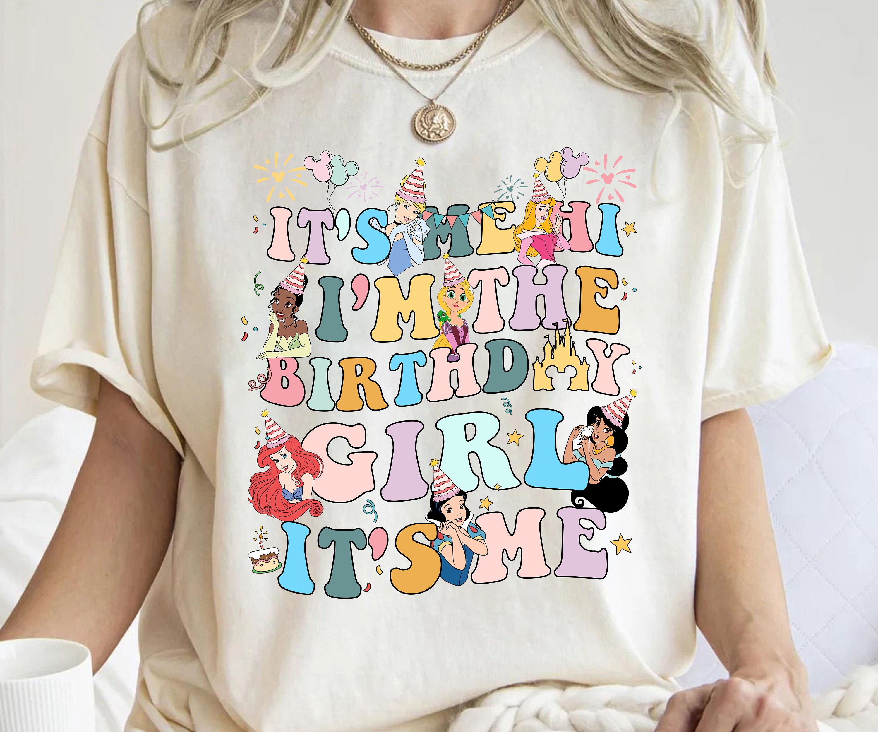 It's Me Hi I Am the Birthday Girl It's Me Princess Birthday Shirt, Disney Princess, Disneyland Family Shirt, Disney Matching Birthday Gifts