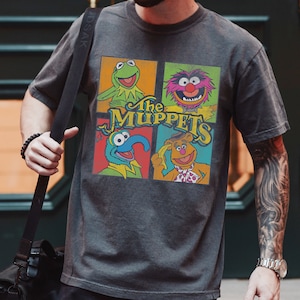 Disney Muppets Group Shot Box Up T-shirt, maglietta dei Muppets, maglietta abbinata per le vacanze a Disneyland in famiglia, regali di compleanno Disney