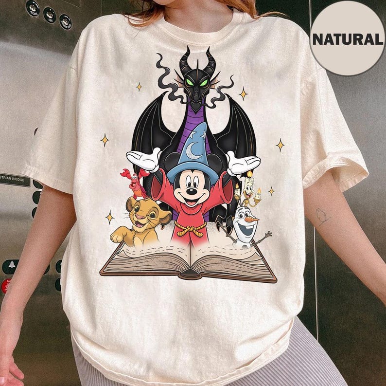 Disney Mickey Mouse Fantasia Sorcerer Shirt, Olaf Sebastian Lumière Simba The Lion King Shirt, Disneyland Family Trip Shirt, Birthday Gift image 1