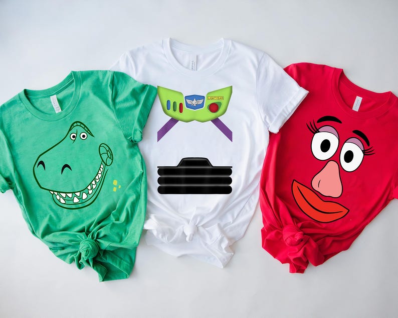 Disney Pixar Toy Story Halloween-Kostüm mit großem Gesicht, Woody Buzz Jessie Bo Peep Slinky Rex Forky Lotso Hamam, Disneyland Familienurlaub Shirt Bild 2