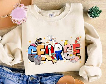 Custom Name Dumbo Character Name Shirt, Custom Girl Boy Tee, Name Kids Shirt, Disneyland Family Matching Trip, Cute Birthday Boy Girl Outfit