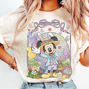 Customize Mickey and Friends Easter Eggs Shirt, Coquette Bow Epcot Park Easter Day 2026 Tee, Walt Disney world Disneyland Family Trip Shirt image 4