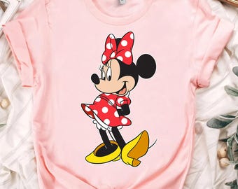 Camiseta clásica de Minnie Mouse de Disney, camiseta de Mickey y sus amigos, camiseta de vacaciones familiares en Disneyland, regalos de cumpleaños a juego de Disney World