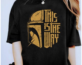 Camiseta "This Is The Way" de Star Wars, camiseta "Mandalorian", camiseta vintage de Disney Star Wars, camiseta de vacaciones en Disneyland, camiseta de cumpleaños a juego de Disney