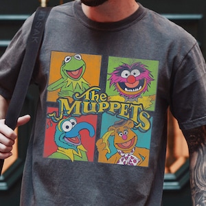Camiseta de Disney Muppets Show con foto grupal, camiseta de Disney Animal Gonzo Kermit Miss Piggy Fozzie, viaje familiar a Disneyland