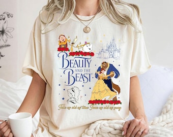 Vintage Disney Beauty And The Beast Shirt, Floral Belle Beauty Princess Tee, Disney Tale as Old as Time Shirt, Disneyland Family Trip Outfit