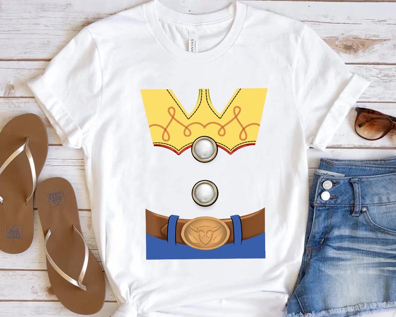 Disney Pixar Toy Story Halloween-Kostüm mit großem Gesicht, Woody Buzz Jessie Bo Peep Slinky Rex Forky Lotso Hamam, Disneyland Familienurlaub Shirt Bild 3