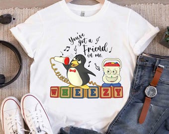Disney Pixar Toy Story Penguin Wheezy Sing Shirt, You've Got A Friend In Me T-shirt, Disney Happy Penguin Awareness Day Tee, Penguin Lover