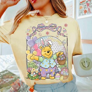 Customize Mickey and Friends Easter Eggs Shirt, Coquette Bow Epcot Park Easter Day 2026 Tee, Walt Disney world Disneyland Family Trip Shirt image 3