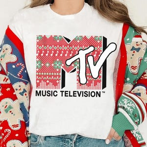 MTV Logo Christmas Shirt, MTV Christmas Sweater Logo Shirt, Music Television Christmas Shirt, Disneyland Family Christmas Matching Shirt
