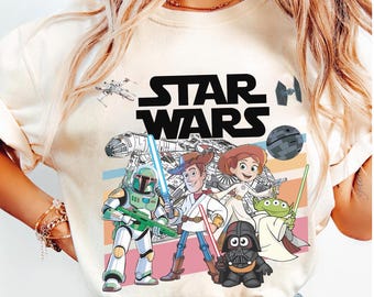 Camiseta de disfraz de Toy Story de Disney y Star Wars, camiseta de Woody y Jessie Jedi de Toy Story de Pixar, camiseta de Galaxy's Edge, camiseta de viaje a Disneyland