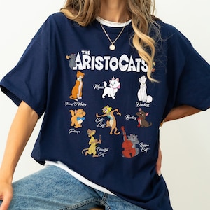Vintage Aristocats All The Cats Shirt, Marie Berlioz Toulouse, Cute Disney Cat T-shirt, Disneyland Family Trip Shirt, Matching Birthday Tee