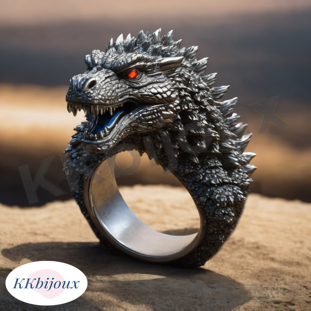 Handcrafted Fafnir the Dragon Ring - Sterling Silver