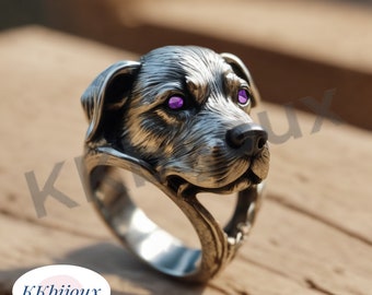 Labrador Retriever dog Ring, Pet ring, dog totem ring, dog lover gift, Animal Jewelry, Handmade silver ring, Unique ring, Animal Lovers Ring