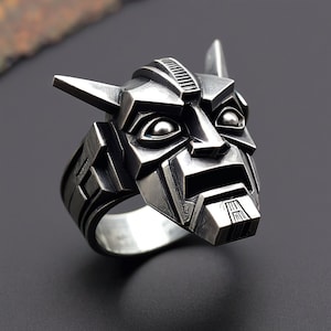 Autobot Alloy: Handcrafted Sterling Silver Transformer Ring , Unisex, Sci-Fi Fan Accessory - Unique Gift for Autobot Lovers
