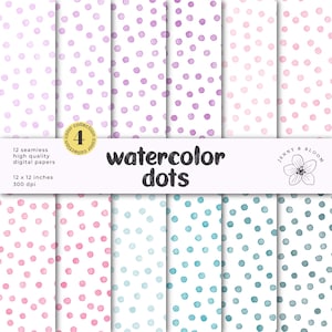 motif pois transparents - arrière-plan à pois - cercles aquarelles abstraits - pastel | Téléchargement instantané JPG 12 x 12 po