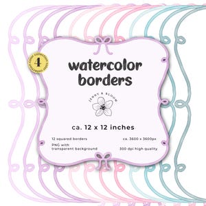 watercolor border frames with bows square png frames for invitation frame clip art watercolor bow frame clipart png loop border