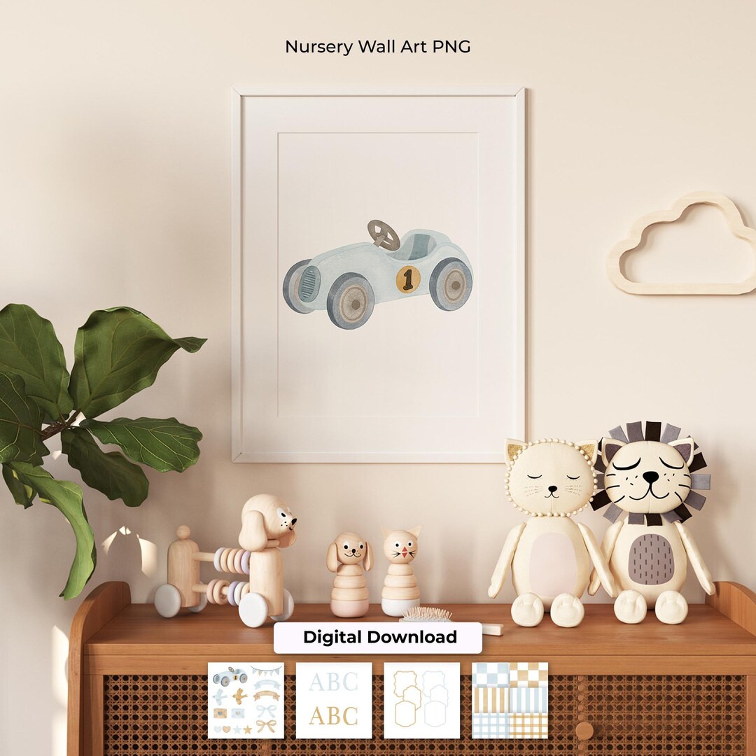 Baby Boy Watercolor Clipart Set | Nursery Wall Art, Baby Shower Decor ...