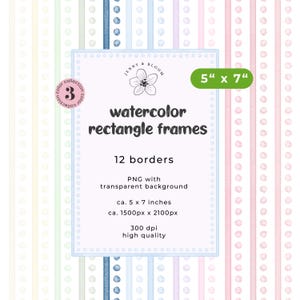 Aquarell Rechtecke Bordüre Design - Rahmen Clipart - abstraktes Aquarell Streifen Punkte - Einladung, Hochzeit, Babyshower - Pastellfarben
