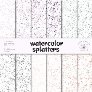 Abstrakte Wasserfarben Kleckse als nahtloser Hintergrund - nahtloser digitaler Download