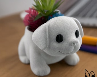 3D Printed Puppy Planter – Adorable Dog Succulent Pot