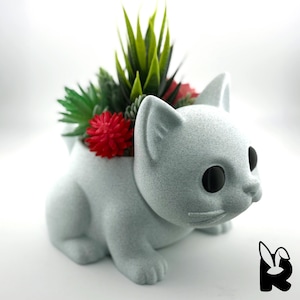 3D Printed Kitten Planter: Whimsical Cat Succulent Pot