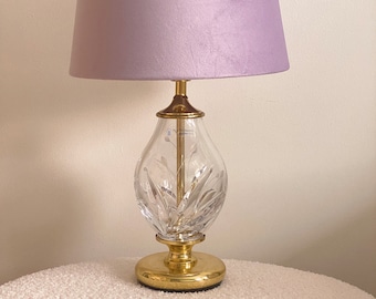 Lampa stołowa Nachtmann Leuchten z kryształowego szkła, mosiądzu, pozłacanego 24-karatowym złotem, klasyczna lampa biurkowa, oświetlenie wewnętrzne z abażurem, unikatowa