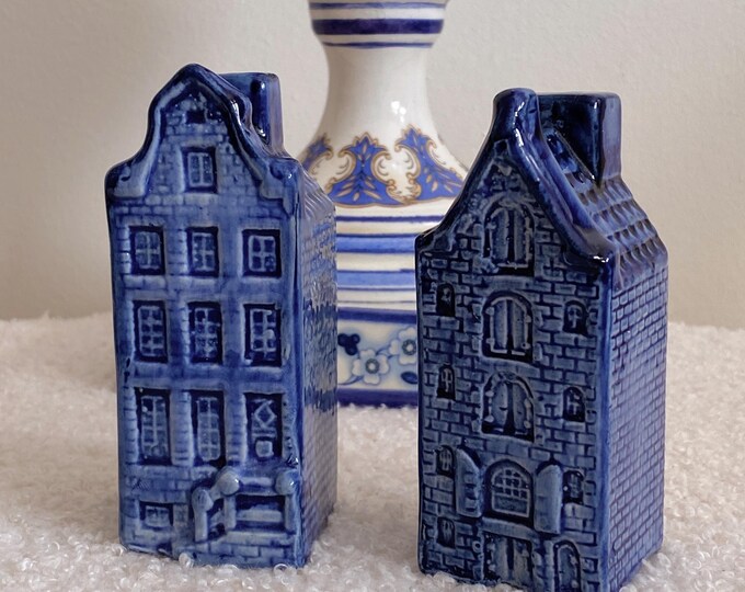 Vintage Hand Painted Delft Blue Canal House Porcelain Salt Pepper ...