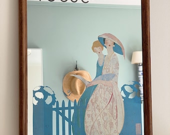Beau miroir vintage Vogue Art nouveau mars 1918, dames élégantes, haute couture, couverture de magazine Vogue, art mural Français, cadeau pour elle