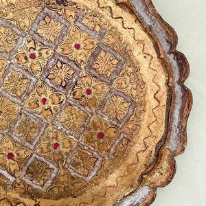 Vintage Italian Florentine Gold Baroque Rococo Round Wooden Tray ...