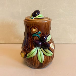 Vintage French A Ferlay Vallauris Glazed Olive Pot Jar, French Ceramic Pottery, Vintage French Country, Provencal Ceramic Kitchen Decor