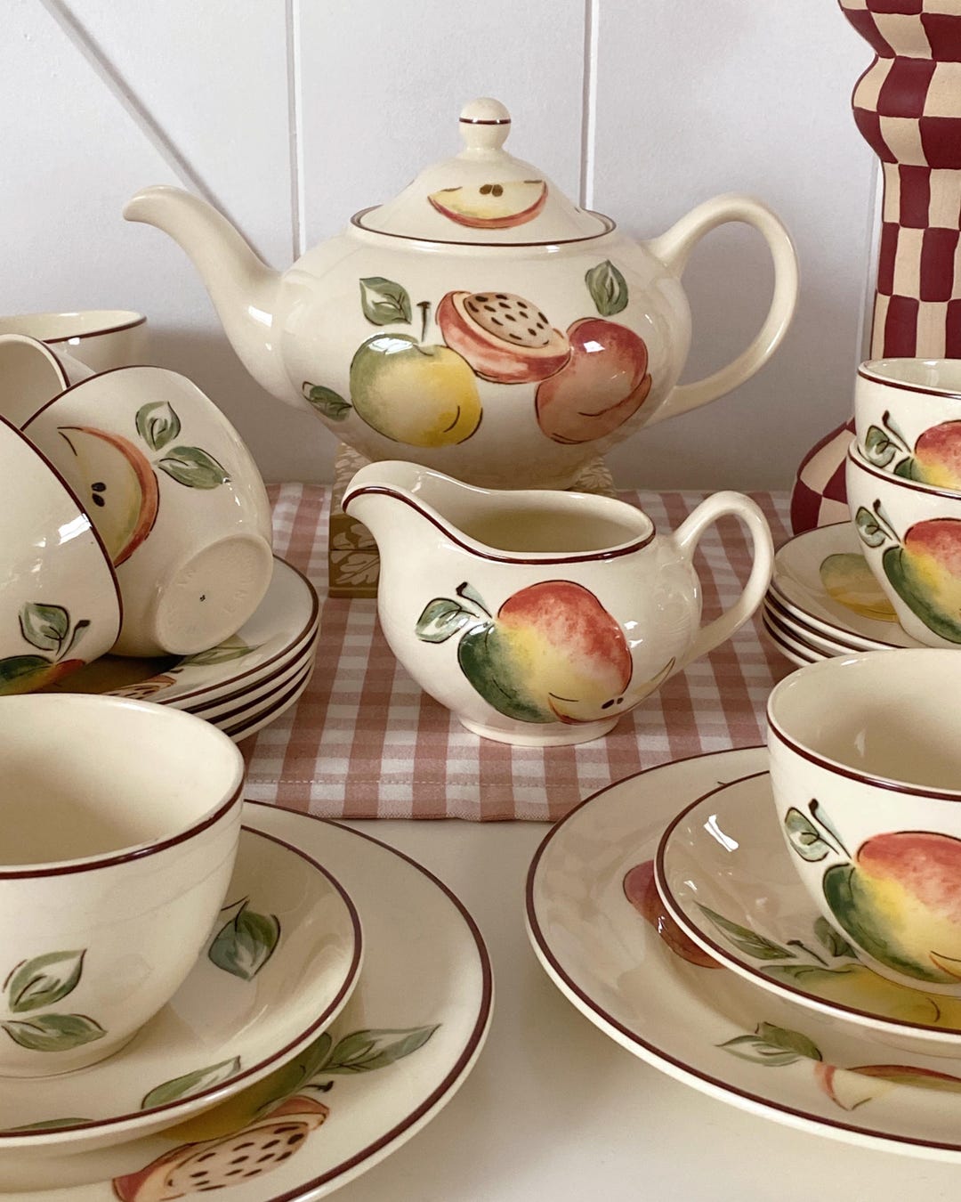 Vintage Wood & Sons Apple Peach Cottage Tea Set, 6 Persons Set With ...
