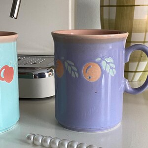 Vintage Apple Cottagecore Mug Set Of 2, Pastel Fruit Cup, Provencal Kitchen Decor, French Countryside, Gift image 9