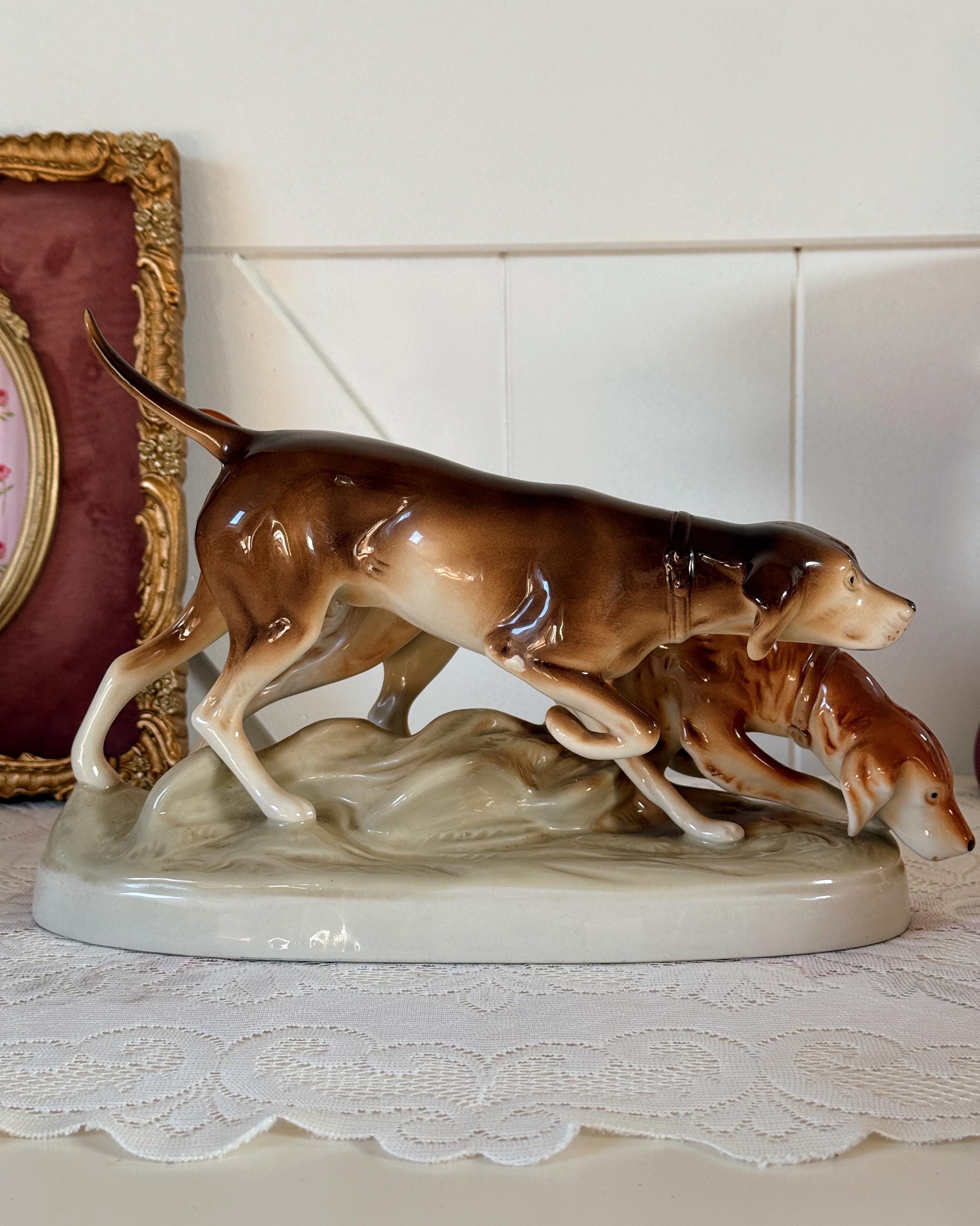 Royal Dux Hunting Dogs - Etsy UK