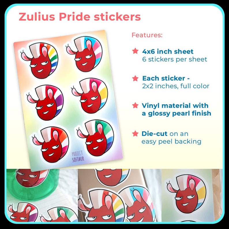 Zulius Pride Stickers Sheet (centaurworld) - Etsy