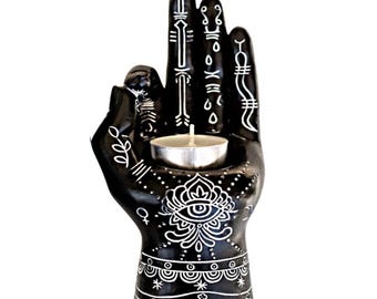 Mystischer Hand-Räuchergefäß, handgefertigte Harzpalme, Geschenk für spirituelle Meditation, gotische Zen-Dekoration