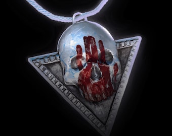 Boucle d'oreille/collier talisman absolu peint à la main Baldurs Gate 3 Réplique 1:1 cadeau en argent 925 pour amis Cosplay de Noël pour fans BG3