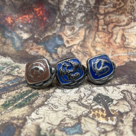 Zrm Dark Souls Iii Ring Men Women Blue Enamel Dragon Badge Rings Game  Jewelry Fans' Souvenir Seal Ring Jewelry - Rings - AliExpress